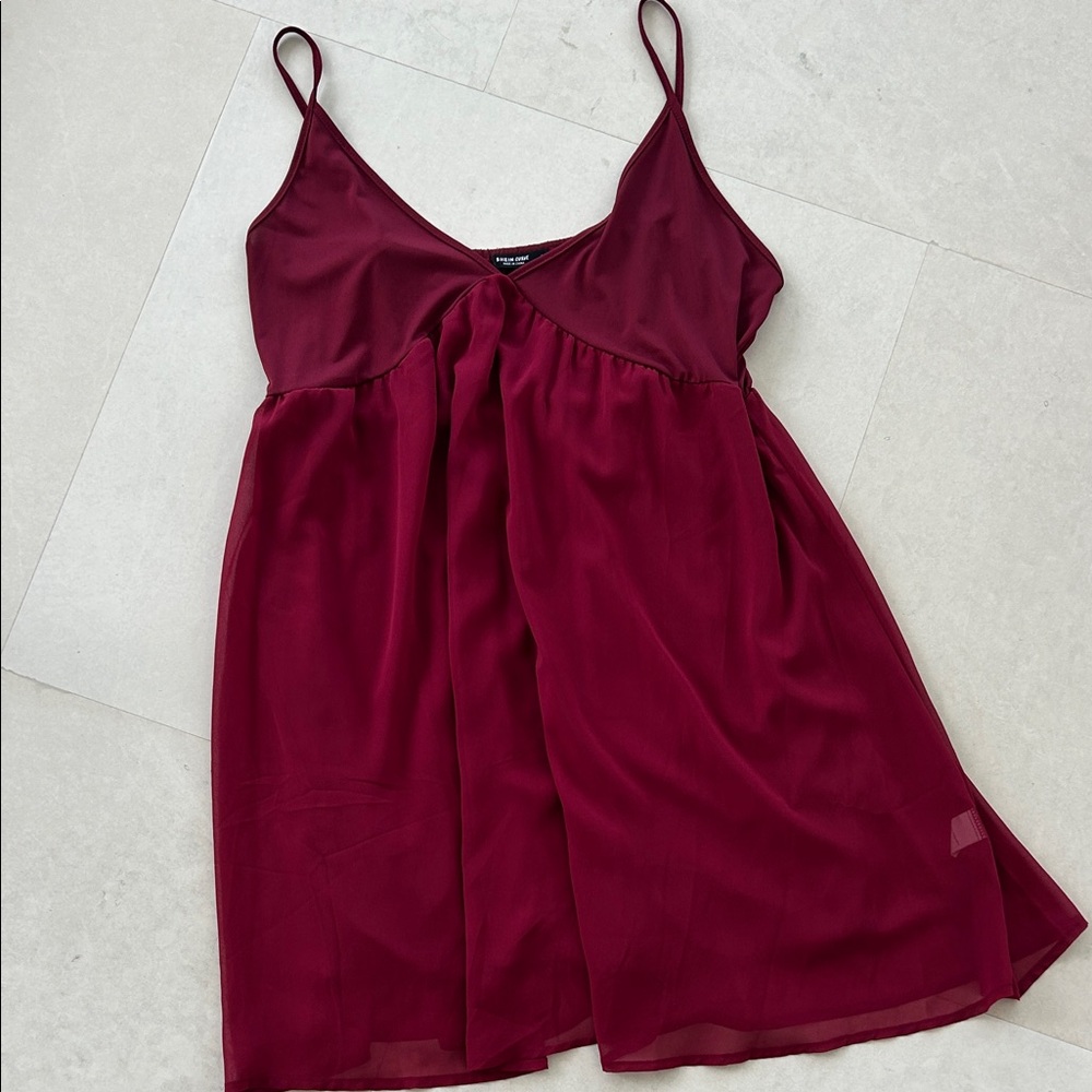 SHEIN Burgundy Spaghetti Strap Dress